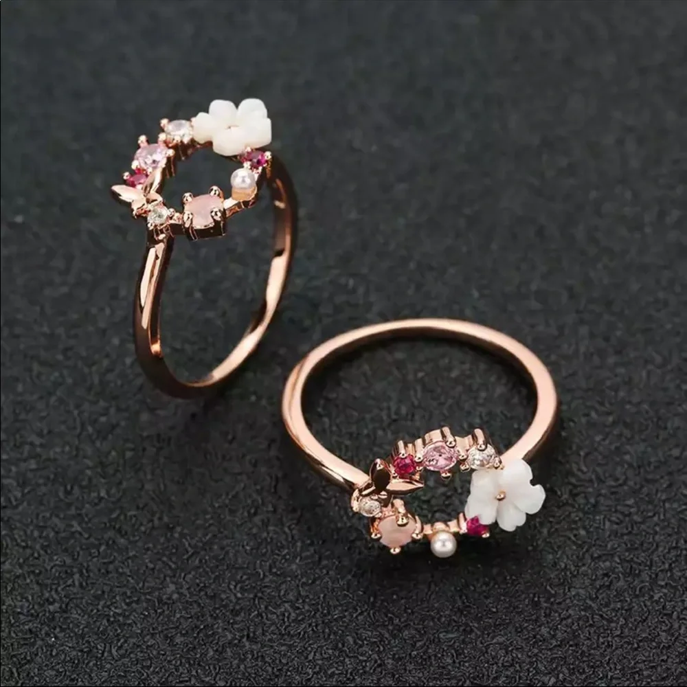 New Lovely Rose Gold Butterfly Creative Ring - Picture 2 of 5